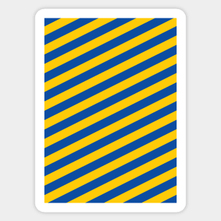 Leeds United Blue and Yellow Angled Stripes Sticker